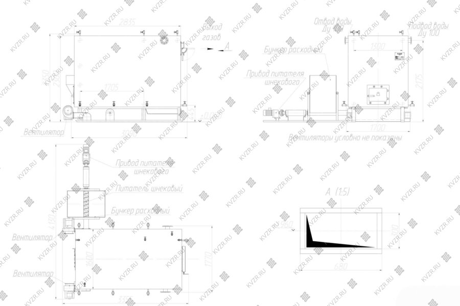 Чертеж парового котла промышленного